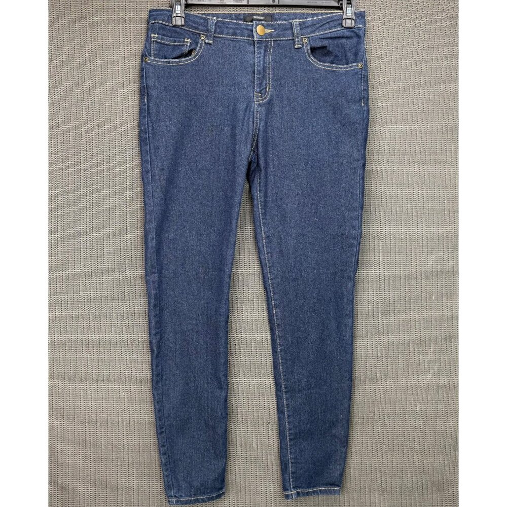 Forever 21 Womens Size 29 (Size 8) Blue Skinny Fit Denim Jeans Mid-Rise Stretch